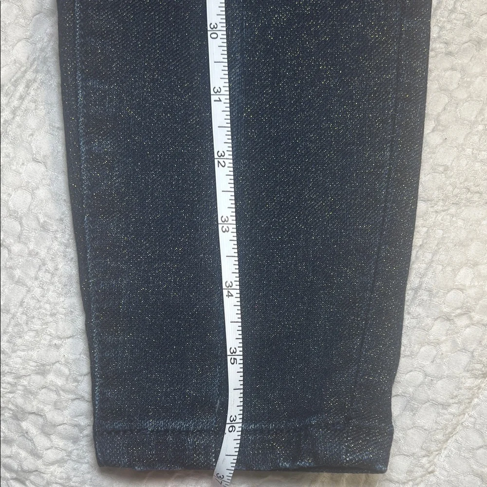 Pilcro high rise denim sparkly fabric denim leggings size 26